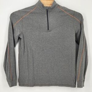 Tasc Performance Men Medium 1/4 Zip Pullover Gray Bamboo Organic Cotton